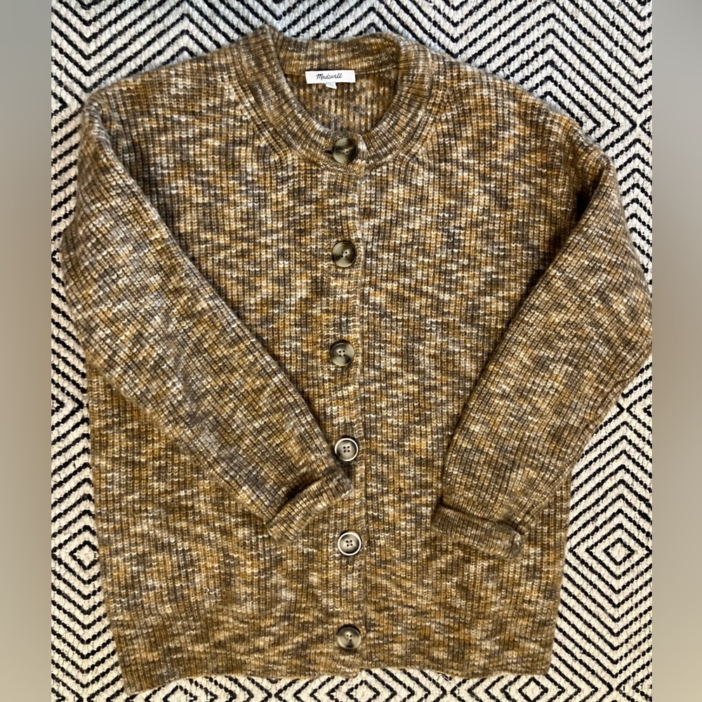 Madewell - chunky Sweater Cardigan - oversized yellow, brown, beige